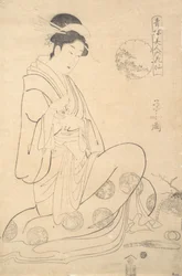 Konosato of Takeya Seated, Holding an Incense Burner