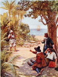 Crusoe Appears before the Ship