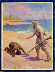 Crusoe and Man Friday, illustration for 