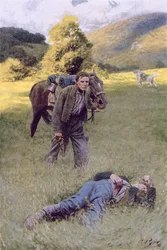 A Lonely Duel in the Middle of a Great Sunny Field, illustration from 