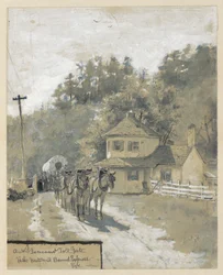 An Old Government Toll Gate with Westward Bound Express
