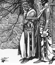 Arthurian Legend: Sir Kay and Sir Percival, Illustration by Howard Pyle from 