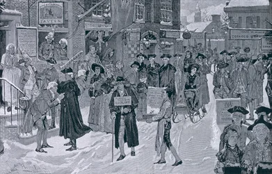 Christmas Morning in Old New York Before the Revolution, Illustration from Harper