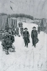 Washington and Steuben at Valley Forge, illustration from 