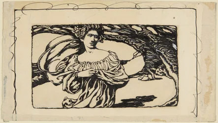 Woman and Tree, Illustration for Horace