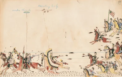 Under Cloud and Howling Wolf fight with Gen. Sully in 1868, 7th Cavy near the Present Camp Supply, 1874-75