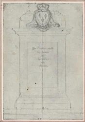 A Plinth Surmounted by the Arms of the King of France