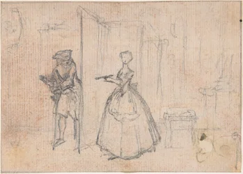 Study for “On Deceiving her Uncle,” etched vignette in “Songs in the Opera of Flora”