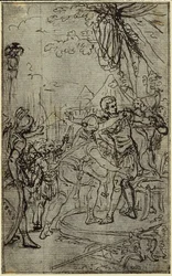 Study for an illustration in Tacitus "Tiberius, or The First Six Books of the Annals" Book I, Vol. 1, 3rd Study
