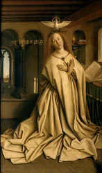 Virgin Annunciate, from the exterior of the right panel of the Ghent Altarpiece