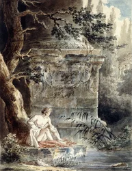 A Young Bather near a Column