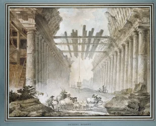 Herd in the Ruins of a Temple