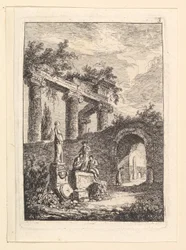 The Statue in Front of the Ruins