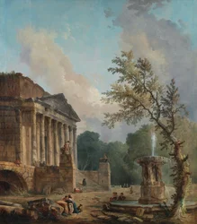Landscape with Roman Temple Ruin
