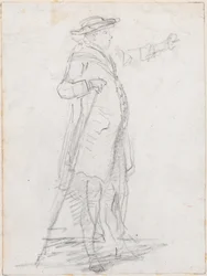 Man with a Walking Stick, Seen in Profile