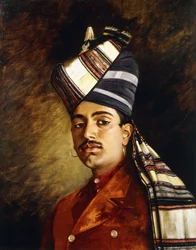 Portrait of a Sikh in Military Head-Dress