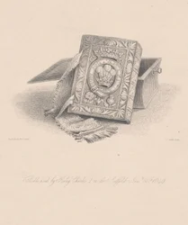 Bible Used By King Charles I on the Scaffold on 30th January 1649 (engraved by C.J. Smith)