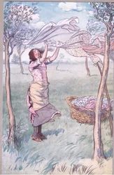 "I wash, wring...and do all myself", illustration from 