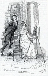 Mr. Elton Making Admire the Portrait of Hariett Painted by Emma