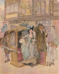 Preliminary Sketch for Illustration to The School for Scandal, c1917