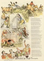 Series of illustrations depicting the Hollydale Hunt