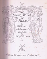 Title page design, illustration from The Merry Wives of Windsor