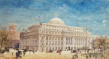 A Rendering of a Preliminary Proposal for the United States Custom House, New York
