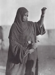 Africa: Bisharin Woman Spinning, Nubian Desert