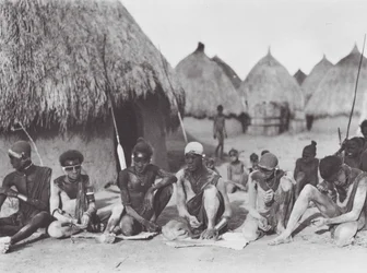 Africa: Shilluk Warriors Rubbing Themselves with Wood Ashes