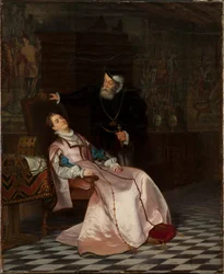 Gustav Vasa finds his consort Catherine Stenbock sleeping and hear her say King Gösta I love...