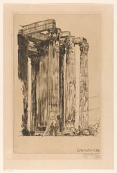 Olympieion with Two Men in Front of a Column