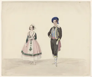 Man and Woman in Historical Costume, 1841
