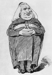 Franz Liszt as Abbot (caricature from Borsszem Janko, 27th July 1870)