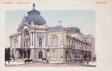 Postcard Depicting the Vigszinhaz (Comedy Theatre) on the Grand Boulevard in Budapest, c.1900
