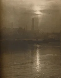 Mists of a London Evening on the Surrey Shore by Waterloo Bridge