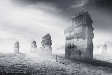 Solitary Figure Ancient City