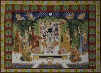 Gopis Adoring Krishna