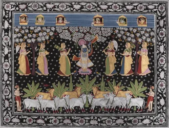 Krishna Gopis and Cows