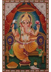 Lord Ganesha Enthroned