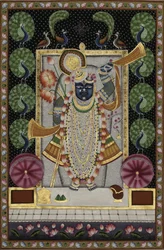 Lord Krishna with Peacocks