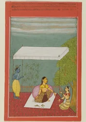 Nayika Awaits Her Lover, page from a series illustrating the Rasikapriya of Keshavadasa