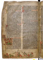 Baptism of King Olaf Tryggvason, from Flateyjarbok (The Book of Flatey), late 14th century