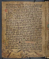 Horse Fight, from Heynesbok (The Book of Heynes), 1st half of 16th century