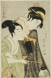 Osome and Hisamatsu, from the series "Beauties in Joruri Roles"