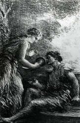Sieglinde and Siegmund, Scene from Wagner