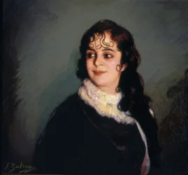 Portrait of a Girl with Curls on Forehead and Sideburns – 20th Century