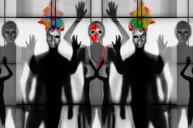 Masked Figures Reflection