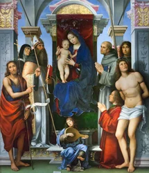 Madonna and Child on a Throne, with Saints