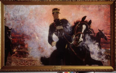 King Albert I of Belgium during the Explosion of the Dam in 1914