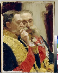 Portrait of I. Goremykin and N. Gerard members of the Council of State